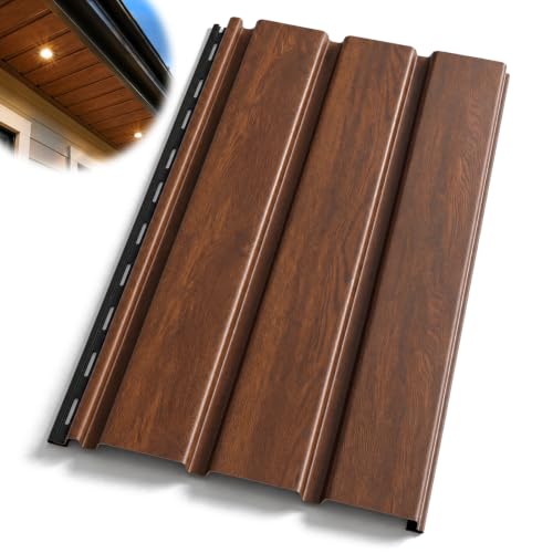 BreezeHug 10 Pack 6ft Vinyl Soffit Panels Golden Oak Wood Grain Look PVC