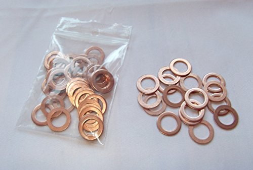 100 Stück Kupferringe/Kupferdichtringe/Dichtringe/Dichtung Kupfer 10x16x1,0 mm Din 7603 Form A