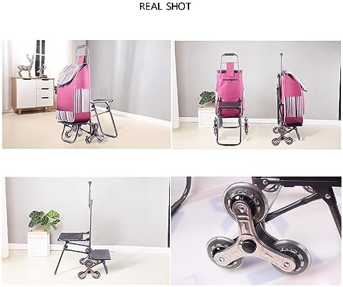 St with Seat, Waterproof Cover - Foldable Grocery Cart with Wheels for Easy Transport and Convenience（A）
