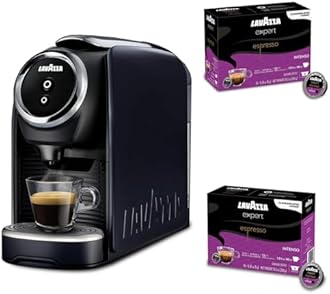 Lavazza Classy Mini Espresso Coffee Machine – 72 Count Intenso Capsules – Compact Single-Serve Brewer Compatible BLUE & Expert Pods
