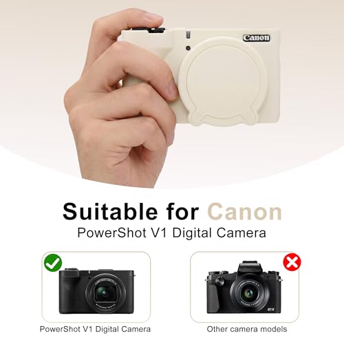 Funda para Cámara Canon PowerShot V1 Silicona Blanca miniatura 2
