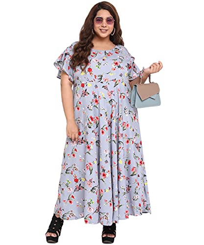 Image of OOMPH! Women's Western & Fusion wear Crepe A-Line Maxi Dress - mdfoil