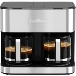 ProfiCook® Doppel Kaffeemaschine | 3,6L | bis zu 32 Tassen | 2 getrennte Brühsysteme | Edelstahlgehäuse | Nachtropfsicherung | Filterkaffeemaschine | 2000W | Coffee Machine | PC-KAD 1308 inox