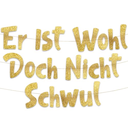 Lustiges goldenes Glitzer-Banner für Junggesellenabschied, Zubehör, Geschenke, Dekorationen und Gastgeschenke