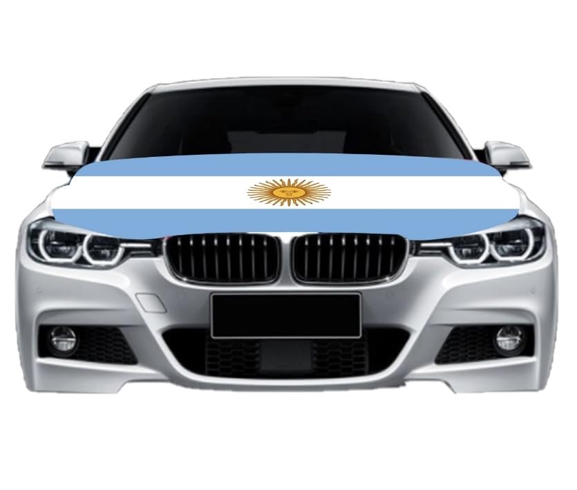 Image of Car Hood Cover Country Flag Hood Cover Durable Weatherproof Universal Fit Car Cover for All Seasons Protection Custom Fit for Cars Trucks SUVs (Argentina)