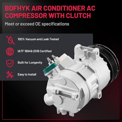 BDFHYK Air Conditioning A/C Compressor with Clutch Compatible with Dodge Journey 2009-2020, Avenger 2008-2011 2013-2014, Compatible with Chrysler 200 2011-2014, Sebring 2007-2010 2.4L