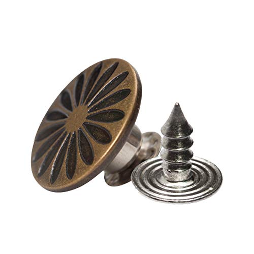 20 Sets 17Mm Replacement Jeans Buttons Pants Metal Button Snap Denim Buttons Replacement Kit Suspender No Sew Buttons With Rivets #TOP2