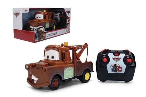 Jada Disney Pixar Cars Turbo Racer Tow Mater – 1:24 Scale RC Vehicle – Turbo Boost, USB Rechargeable, 2.4GHz – Remote Control Toy for Kids Ages 6+ – Rust Finish Toys