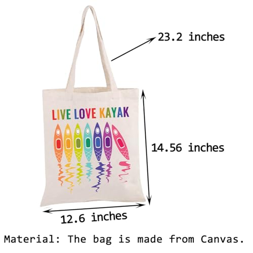 Bolso tote para kayak PWHAOO: Vive, ama el kayak, canoa y deportes de remo — regalo para amantes del kayak miniatura 4