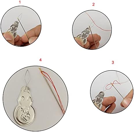 Cretty-Meet 10pcs Aluminium Metal Bow Wire Hand and Machine Sewing Needle Threaders