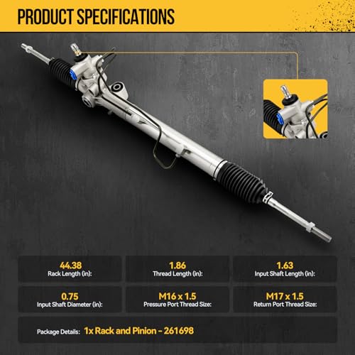 KAC Power Steering Rack and Pinion Replacement for Toyota Tacoma 1995 1996 1997 2.4L 2.7L 3.4L RWD, Hydraulic Rack and Pinion Replace 26-1698 by KAC - Image 2
