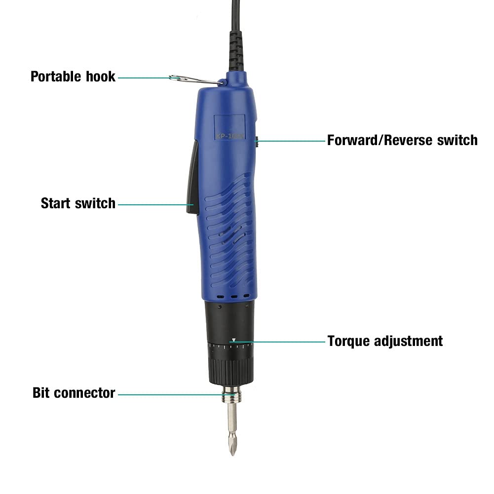Cacciavite Elettrico Regolabile, Avvitatori Elettrici Cacciaviti Coppia 1/4" Gambo Dritto Portatile Kit di Riparazione Avvitato Elettrico Semiautomatico 900 Giri/min Vite Adatta per(Spina UE 220V)