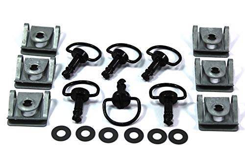 Clous dzus D8-316-414-191 Panex de haute précision 17mm noir avec rivet et pince x6