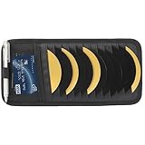 Clofiak CD Visor Holder for Car, Visor CD Holder 12 DVD Organizer with 1 Mesh Pocket, 1 Pen Holder, and Elastic Strap