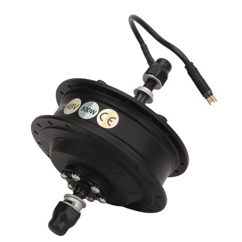 Bnineteenteam 500W Electric Hub Motor, Powerful Rear Drive Gear Motor Spoke with Aluminum Alloy Wheel Rim for Electric