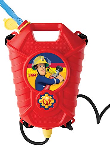 Simba 109252293 - Feuerwehrmann Sam Feuerwehr Tankrucksack, mit einfach oder Mehrfachstrahl, Tankvolumen: 1800ml, Reichweite: 10m, für Kinder ab 3 Jahren