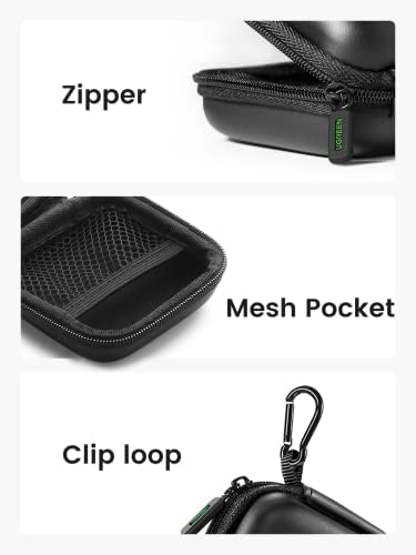 UGREEN Earphone Case Compatible with AirPods, AirPods Pro, iPhone Headphones, Wireless Earbuds, in-Ear Headphones, Headphone Case, EVA Travel Electronics Organiser, Small Hard Case