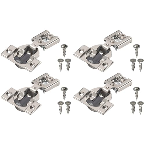Blum Compact BLUMOTION Hinge (2 Kits), 1/2" Overlay, 105° Opening Angle, Steel, Integrated Soft-Close Hinges for Face Frame Cabinets