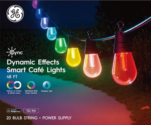 GE Cync Dynamic Effects Smart Cafe Lights, Color Changing Patio String Lights, Compatible with Alexa and Google, 48ft by Cync - Image 6