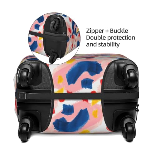 Hand Painted Abstract Leopard Print Luggage Cover Washable Elasticated Luggage Covers for Suitcase TSA Approved Stylish Scratch Resistant Luggage Case Protector3