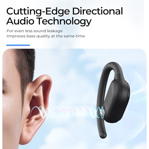 Havit OWS915 Open Ear Bluetooth Kopfhörer - 64 Stunden Akku, ENC, wasserdicht (Schwarz)