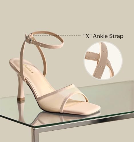 Ankis Black Nude Heels Strappy Open Toe Heel for Women High Heels Mesh Stiletto Heeled Sandals Wedding Party Dress Shoes 3IN - Image 6