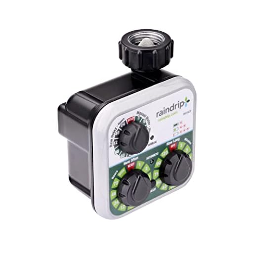 Raindrip R675CT Analog 3-Dial Water, Sprinkler Timer with Rain Delay for Drip Irrigation, Garden, Self-Watering