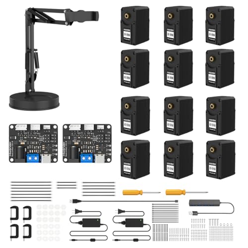 Image of AI Robotic Arm Kit Hiwonder SO-ARM101 Compatible with LeRobot Open-Source Project Embodied Imitation Learning Robot Arm 12 High-Torque Bus Servos & Tutorials(DIY Kit, NO 3D Printed Part, Unassembled)