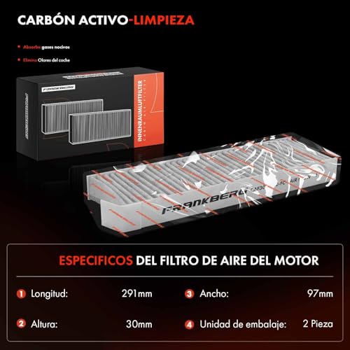 Filtro de aire de cabina Frankberg para Peugeot 3008 y 5008 II, pack de 4 unidades 4