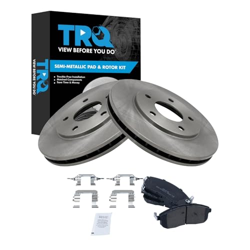 TRQ Front Brake Pad & Rotor Kit Brake Pads Brake Rotor Semi-Metallic Compatible with 2013-2019 Nissan Sentra