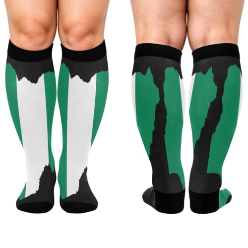 GuoChe Plus Size sports compression stockings Nigeria National Pride Flag