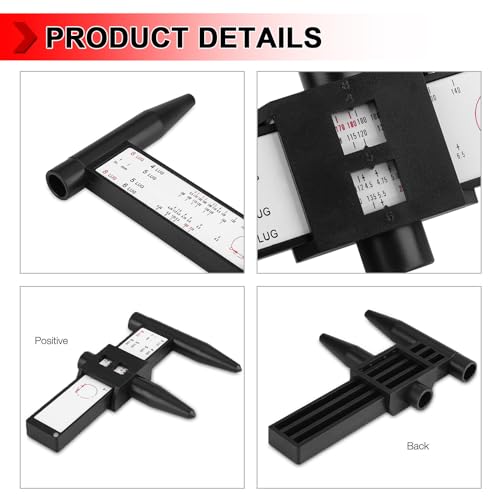Image of Wheel PCD Gauge, Wheel /Rim Bolt Pattern Measuring Tool, Car PCD Ruler Sliding Caliper for 4 5 6 8 Holes Lug Wheel Rim Gauge