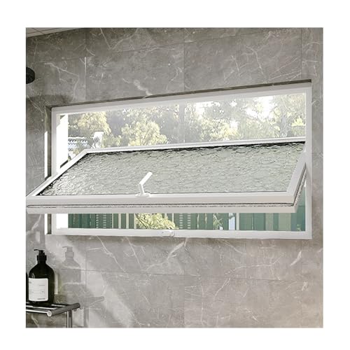 LVLDAWA House Window White, Aluminum Alloy Open Basement Casement Window, Flush Mount Ventilation Insulated Rotating Hopper Window For Bathroom, Basement(70x30cm)