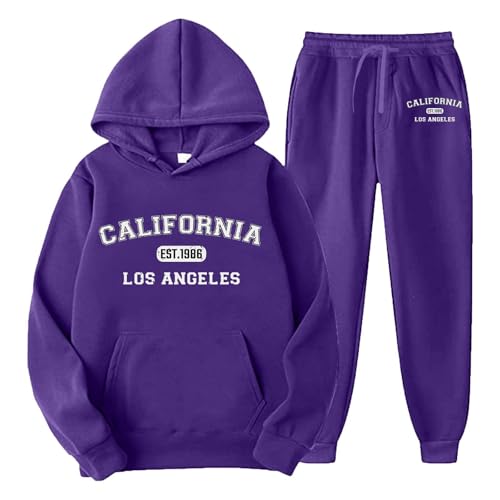 Survêtement homme 2 pièces en coton avec sweat à capuche et pantalon de jogging confortable A1