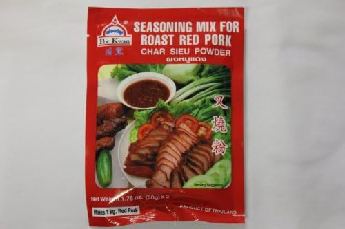 POR KWAN Char Siu Gewürzpaste - Rotes Schweinefleisch Marinade, 2x50g | Traditionelles Thai-Rezept für Char Siu & BBQ Schweinefleisch – authentische Würzmischung aus Thailand