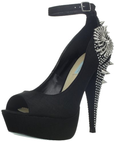 Blue by Betsey Johnson Women's Elope Pump,Black Fabric,9 M US