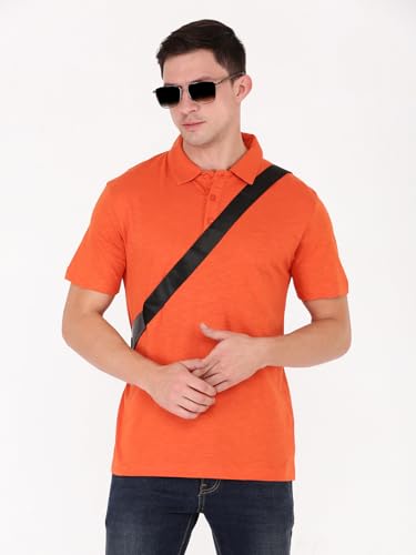 Image of Macroman M-Series Comfort Full Sleeve Slub Polo T-Shirt for Men, 100% Cotton, Pack of 1