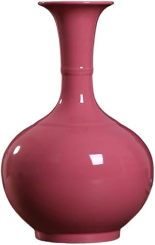 Vase Tabletop Ceramic Living Room Color Glaze Celadon Appreciation Vase(G,Grey Wolf)