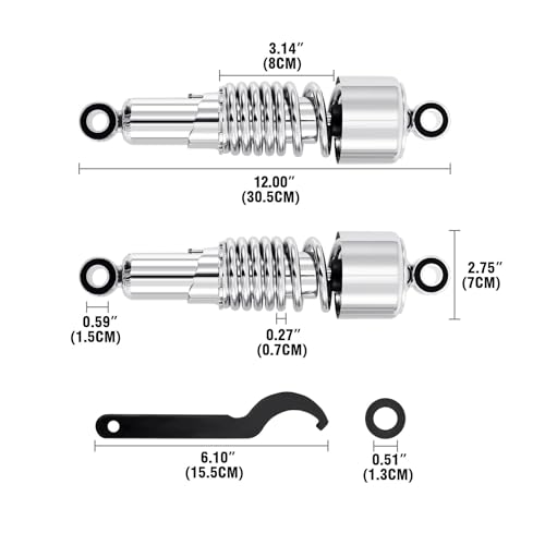 Amortisseur arrière de moto réglable 267mm contre les chocs de suspension sur Sportster 1200 XLH1200S - 6