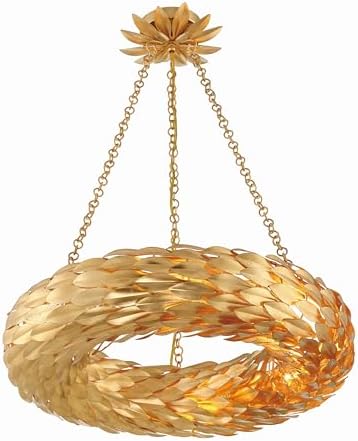 Crystorama Broche 6 Light Antique Gold Chandelier