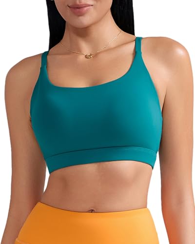 Image of RUNNING GIRL Sports Bras for Women,Light Impact Molded Cup Strap Sports Bra with Sewn in Pads,Best for A-C Cup