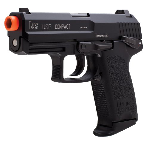HK Heckler & Koch USP GBB Blowback 6mm BB Pistol Airsoft Gun, Black, HK USP Compact GBB