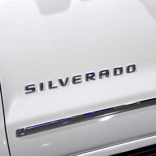 3D Raised And Strong Adhesive Emblem Letters Badge Decals Compatible For Silverado Lt 1500 2500Hd 3500Hd Accessories - Chrome Silver #TOP5