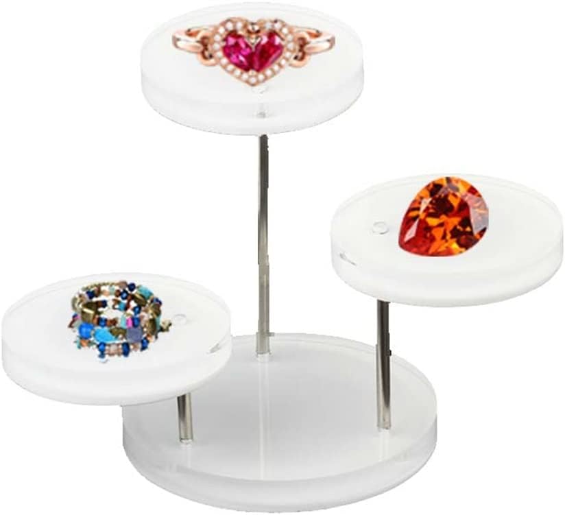 Jewelry Organizer Jewelry Display Stand Clear Acrylic Stainless Earring Bracelet Necklace Display Stand Shelf(Onecolor,30 * 20 * 10cm)