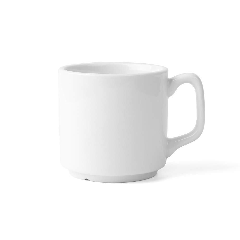 Holst Porzellan GVB 025 Ludger Coffee Mugs 0.25 L Stackable White 7.9 x 7.9 x 7.9 cm Pack of 6