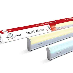 Wipro Wipro Next Smart Wi-Fi 20W CCT LED Batten, LED Smart Tube Light, White Tunable, Dimmable, Compatible with Amazon Alexa and Google Assistant , Pack of 1
