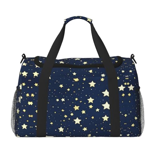 Sac de yoga bleu marine imprimé étoiles et ciel grand format sport voyage