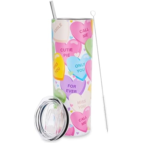 Whaline Valentine's Day Heart Tumbler Set Cover