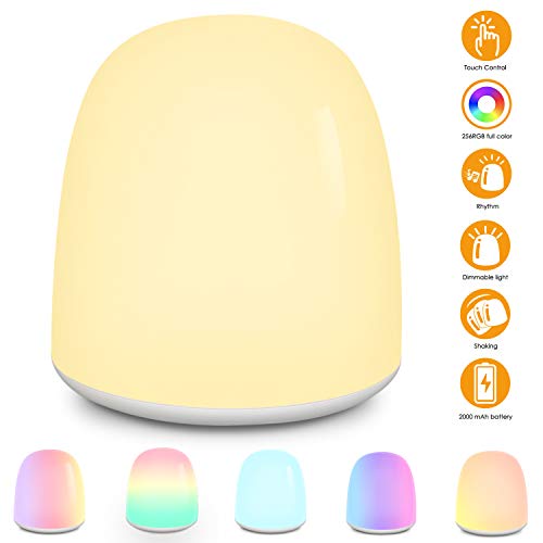 Preisvergleich Produktbild Nachtlicht Baby LED Nachtlicht Kind Touch Dimmbar Nachttischlampe Stimmungslichtmit Augenschonendem Warmem / Kaltem Licht und 256 RGB Farbwechsel zum Schlafen Entspannende Unterhaltung