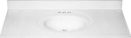 Miniatura 187 de Top de tocador de mármol cultivado de 19 pulgadas con protector contra salpicaduras, embalaje mejorado, remolino de marfil - Design House, 586263